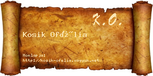 Kosik Ofélia névjegykártya